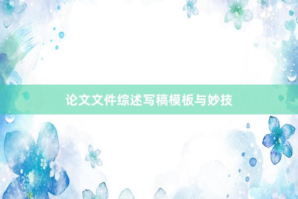 论文文件综述写稿模板与妙技