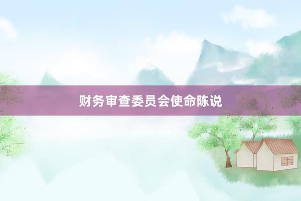 财务审查委员会使命陈说