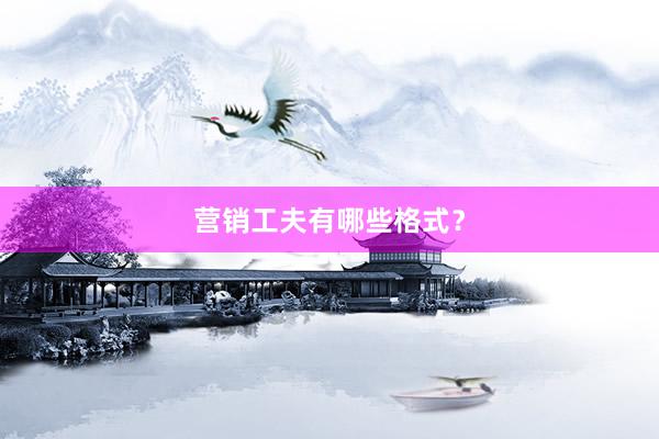 营销工夫有哪些格式？